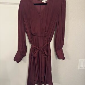 Socialite Maroon Long Sleeve Dress